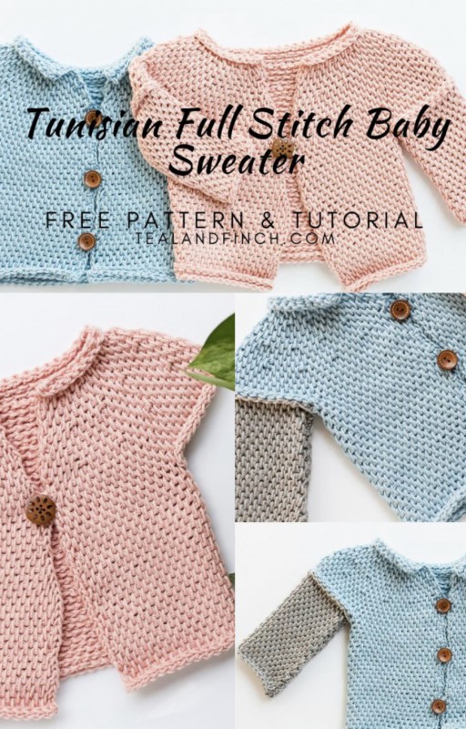 Tunisian Crochet Baby Sweater — All Craft Ideas